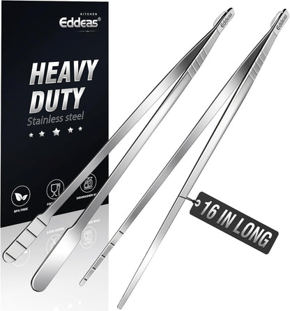 Tongs For Cooking - Heat Resistant 600 Degrees Stainless Steel Kitchen Tong,Heavy Duty Metal Locking Tongs - Perfect for Food,Salad and BBQ set of 3 (7",9" and 12") Dishwasher