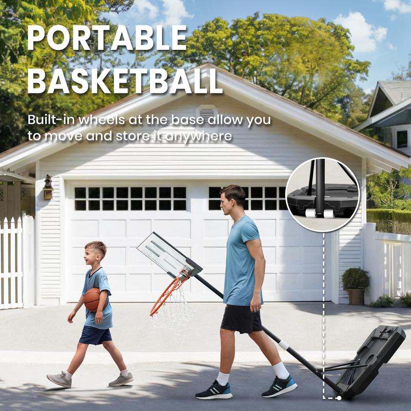 Seray Kids Basketball Hoop, 3.2 to 7.2FT Adjustable Height, Swimming Pool Basketball Hoop Outdoor 28in Backboard for Kids/Adults Indoor Outdoor