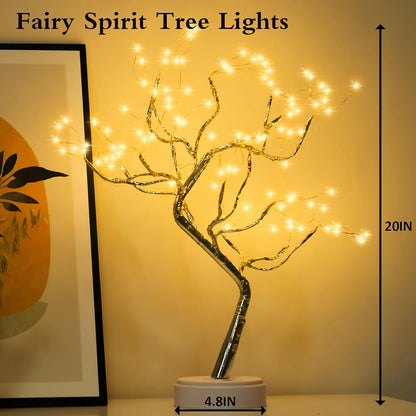 Room Decor, 20" 108 LED Tabletop Bonsai Tree Light, DIY Artificial Tree Lamp, Battery/USB Operated, Aesthetic Lamps for Living Room Bedroom Christmas Home Gifts House Decor (Warm White)