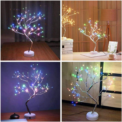 Room Decor, 20" 108 LED Tabletop Bonsai Tree Light, DIY Artificial Tree Lamp, Battery/USB Operated, Aesthetic Lamps for Living Room Bedroom Christmas Home Gifts House Decor (Warm White)