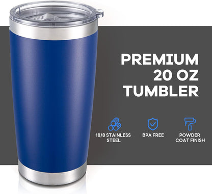 20 oz Tumbler with Lid Stainless Steel Insulated Tumblers Bulk Double Wall Vacuum Cups Powder Coated Travel Mug Keep Drinks Cold and Hot, White, 4 Pack