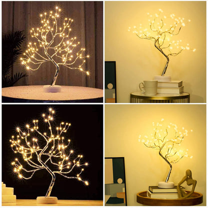 Room Decor, 20" 108 LED Tabletop Bonsai Tree Light, DIY Artificial Tree Lamp, Battery/USB Operated, Aesthetic Lamps for Living Room Bedroom Christmas Home Gifts House Decor (Warm White)