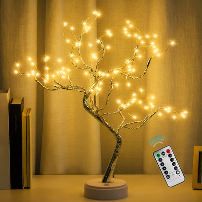 Room Decor, 20" 108 LED Tabletop Bonsai Tree Light, DIY Artificial Tree Lamp, Battery/USB Operated, Aesthetic Lamps for Living Room Bedroom Christmas Home Gifts House Decor (Warm White)