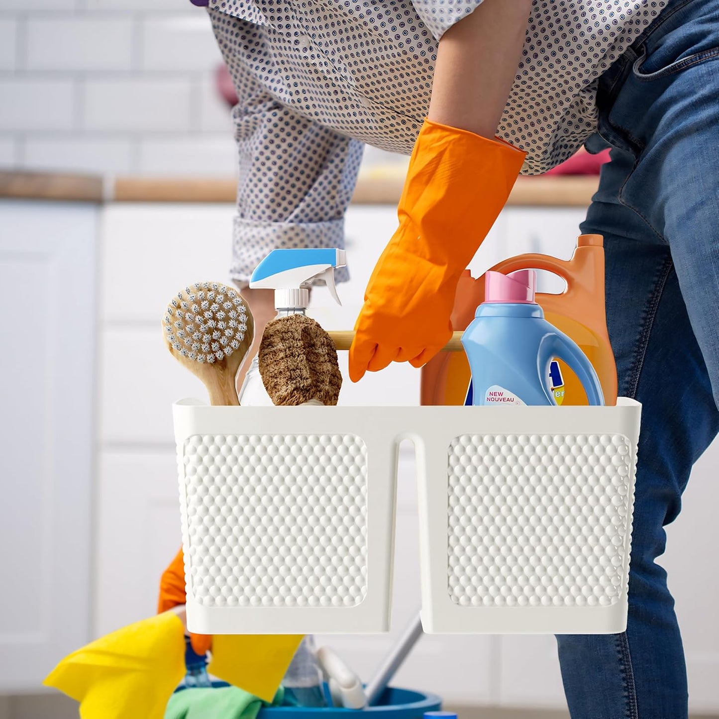 Portable bathroom caddy with handle for kitchens, bathrooms, trips, picnics, craft rooms,college dorms. shower caddy dorm are a necessity for college life.